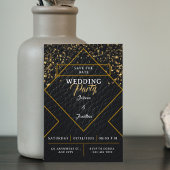 Goud & Zwart Elegant Bewaar de datum Bruiloft Kaart