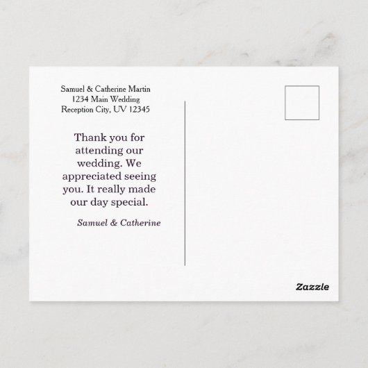 Goud Zwart Elegant Bruiloft Jubileum Dank u Briefkaart (Achterkant)