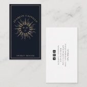 Goud Zwart Elegant Celestial Sun Visitekaartje (Voorkant / Achterkant)