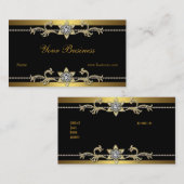  Goud Zwart Elegant Classy Jewel Visitekaartje (Voorkant / Achterkant)