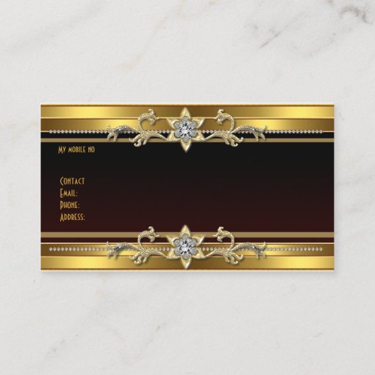 Goud Zwart Elegant Classy Jewel Visitekaartje (Achterkant)