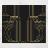 Goud, zwart, elegant, cool, unieke trendlijnkunst bier etiket (Enkel label)