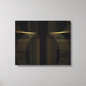 Goud, zwart, elegant, cool, unieke trendlijnkunst canvas afdruk (Voorkant)