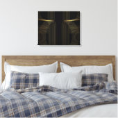 Goud, zwart, elegant, cool, unieke trendlijnkunst canvas afdruk (Insitu (Slaapkamer))