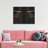 Goud, zwart, elegant, cool, unieke trendlijnkunst canvas afdruk (Insitu (Woonkamer))