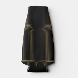 Goud, zwart, elegant, cool, unieke trendlijnkunst flesjeskoeler