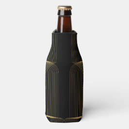 Goud, zwart, elegant, cool, unieke trendlijnkunst flesjeskoeler