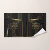 Goud, zwart, elegant, cool, unieke trendlijnkunst handdoek (Handdoek)