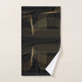 Goud, zwart, elegant, cool, unieke trendlijnkunst handdoek (Handdoek)