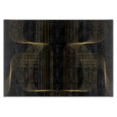 Goud, zwart, elegant, cool, unieke trendlijnkunst snijplank (Voorkant)
