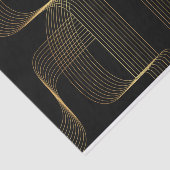 Goud, zwart, elegant, cool, unieke trendlijnkunst tissuepapier (Detail)