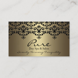 Goud & Zwart Elegant Damask Visitekaartje
