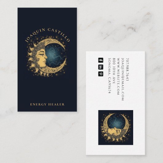 Goud Zwart Elegant Hemels Visitekaartje (Voorkant / Achterkant)