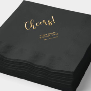 Goud Zwart Elegant Klassiek Persoonlijk Feest Folie Servetten