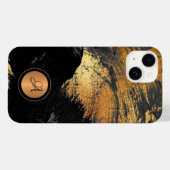 Goud zwart elegant modern abstract met monogram Case-Mate iPhone case (Achterkant (horizontaal))