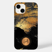 Goud zwart elegant modern abstract monogramme Case-Mate iPhone case (Achterkant)