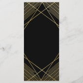 Goud & Zwart Elegant Modern Glam Deco Trouwmenu Menu (Achterkant)