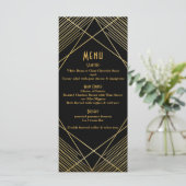 Goud & Zwart Elegant Modern Glam Deco Trouwmenu Menu (Staand voorkant)