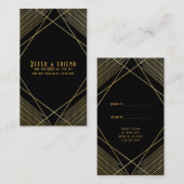 Goud Zwart Elegant Modern Glam Deco Verwijs een vr Aanbevelingskaartje (Voorkant / Achterkant)