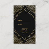 Goud Zwart Elegant Modern Glam Deco Verwijs een vr Aanbevelingskaartje (Achterkant)