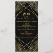 Goud & Zwart Elegant Modern Glam Deco Wedding Menu (Voorkant)