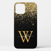 Goud Zwart Elegant Script Case-Mate iPhone Case (Achterkant)