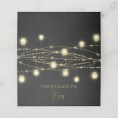 Goud Zwart Elegant Script Food Label Tent Plaatskaartje (Buitenkant ongevouwen)