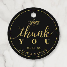 Goud & Zwart | Elegante bruiloft dank u Gift Bedankjes Labels