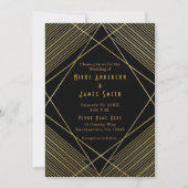 Goud & Zwart Elegante Moderne Glam Deco Uitnodigin Kaart (Voorkant)