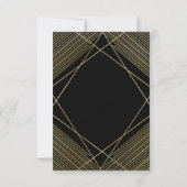 Goud & Zwart Elegante Moderne Glamour Deco Tafelnu Kaart (Achterkant)