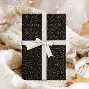 Goud zwart elegante moderne klassieke vintage brui cadeaupapier