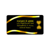 Goud & Zwart Elegante Moderne Trouwdag Jubileum Etiket (Voorkant)