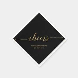 Goud & Zwart Elegante Stijlvolle Lettertypes Klink Servet