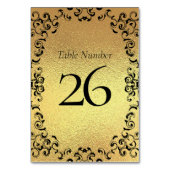 Goud Zwart Elegante Swirl Gothic Wedding Kaart (Achterkant)