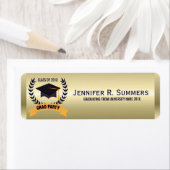 Goud, zwart en geel, wit, met Afstuderen Pet Etiket (Insitu)