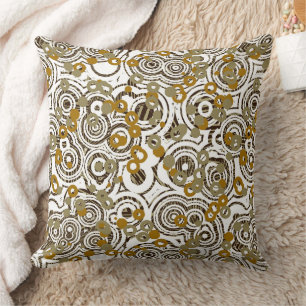 Goud Zwart en Olijf abstract geometrisch Kussen