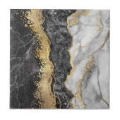 Goud Zwart en Wit Abstract Tegeltje (Voorkant)