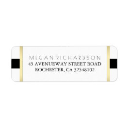 Goud Zwart en Wit Bruiloft Etiket