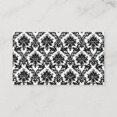  goud, zwart en wit damast bruiloft website informatiekaartje (Achterkant)