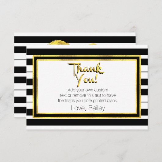 Goud, zwart en wit, met dank aan uw kaarten (Voorkant / Achterkant)