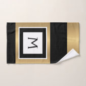 Goud Zwart en Wit Monogram Bad Handdoek Set (Handdoek)