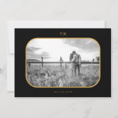 Goud Zwart en Wit Stemmingsvol Trouwen Save The Date (Achterkant)