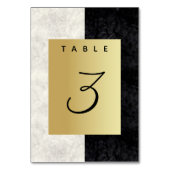 Goud Zwart en Wit Trouwtafel Nummer Kaart (Voorkant)