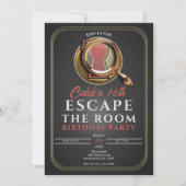 Goud & Zwart Escape Room Game Verjaardagsfeest Kaart (Voorkant)