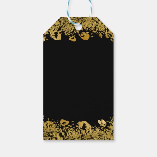 Goud & Zwart Exotisch Oerwoud Cheetah Elegant Cadeaulabel (Achterkant)