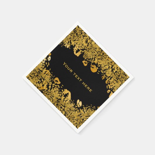 Goud & Zwart Exotisch Oerwoud Cheetah Elegant Servetten (Hoek)