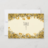 Goud & Zwart Exotisch Oerwoud Tafelnummer Kaart (Voorkant)