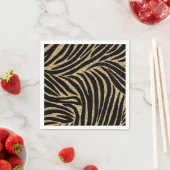 Goud zwart Faux Glitter Zebra Print Servetten (Insitu)