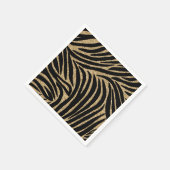 Goud zwart Faux Glitter Zebra Print Servetten (Hoek)