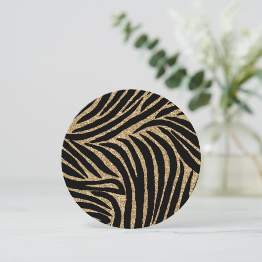 Goud zwart Faux Glitter Zebra Print Sweet Sixteen Kaart